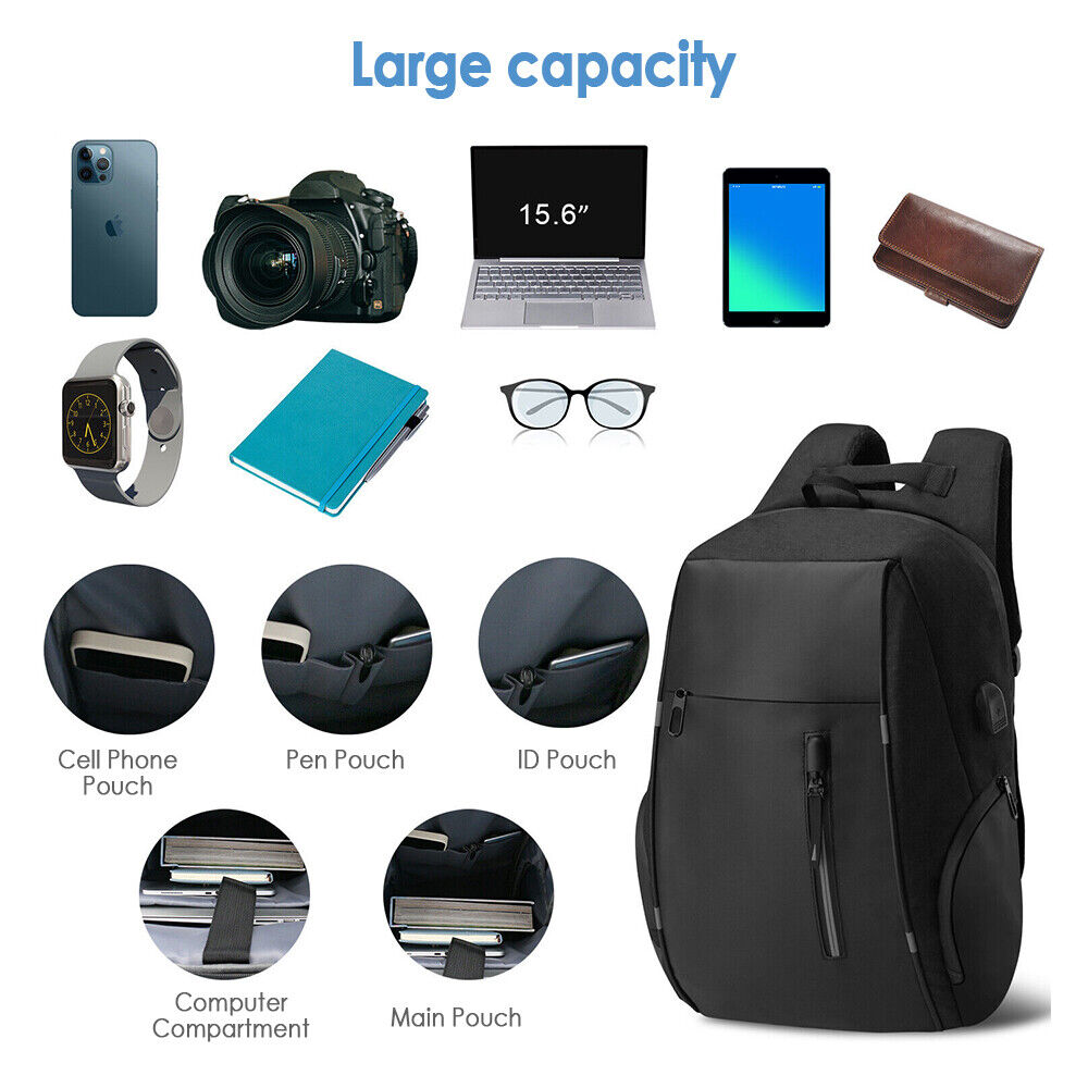 Anti-Theft Laptop Backpack USB Charging Waterproof Travel Bag