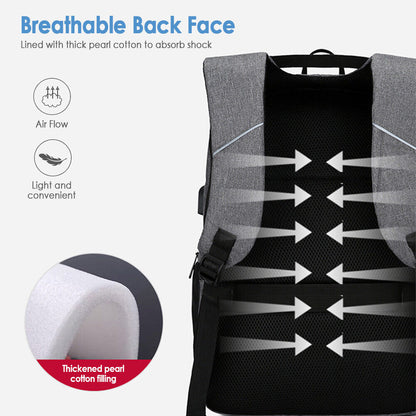 Anti-Theft Laptop Backpack USB Charging Waterproof Travel Bag