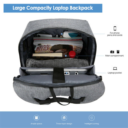 Anti-Theft Laptop Backpack USB Charging Waterproof Travel Bag