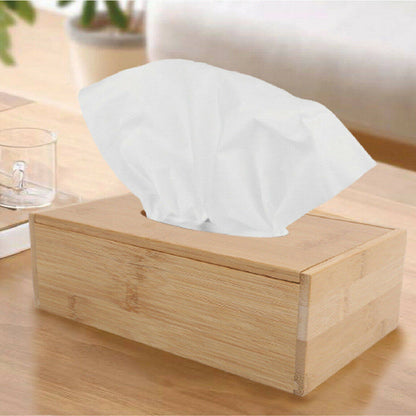 Bamboo Tissue Box Holder Dispenser