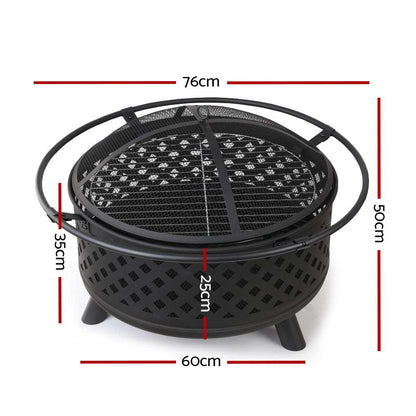 BBQ Grill Smoker Fire Pit Portable Outdoor 3 Inch Australia Dealbest