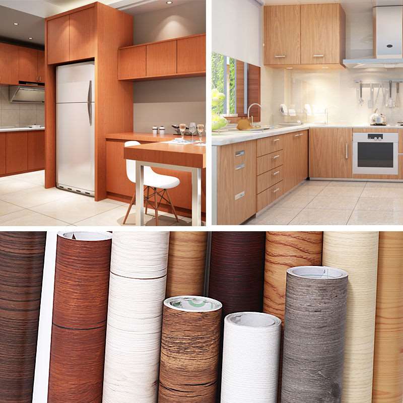 80CM Wide Wood Grain Vinyl Kitchen Countertop Contact Paper