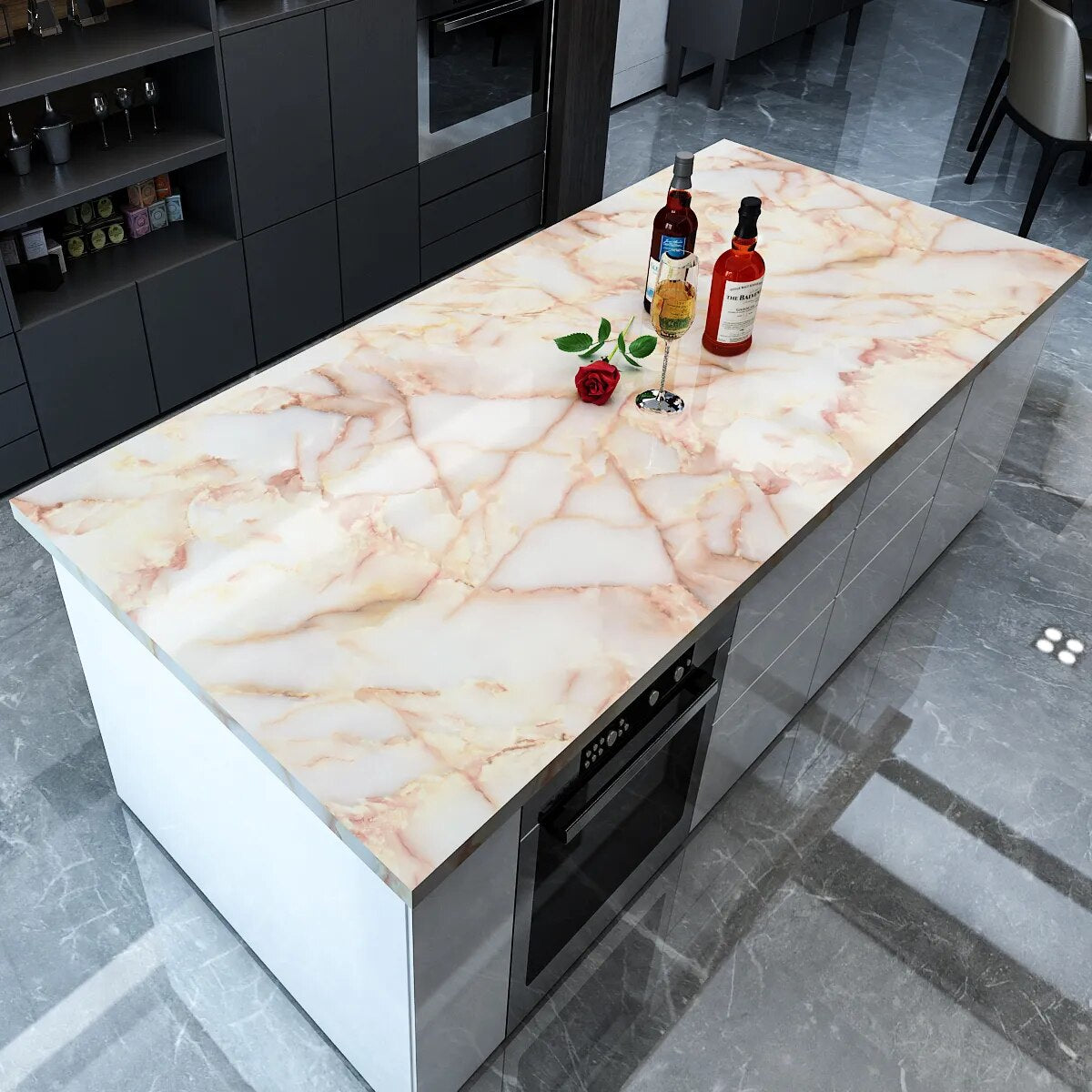 80CM Wide 5 Meters Long Marble Vinyl Kitchen Benchtop Contact Paper