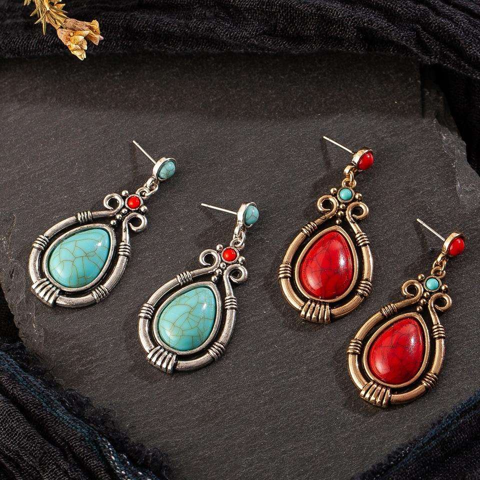 Bohemian Natural Stone Drop Earrings Australia Dealbest