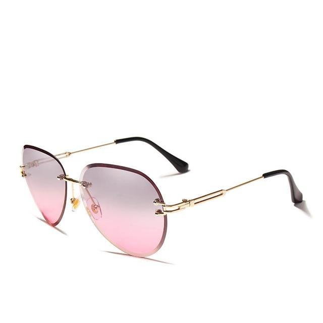 Rimless Pilot Gradient Lens UV400 Women's Sunglasses Australia Dealbest