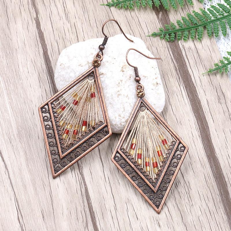 Retro Geometric Thread Drop Earrings Australia Dealbest