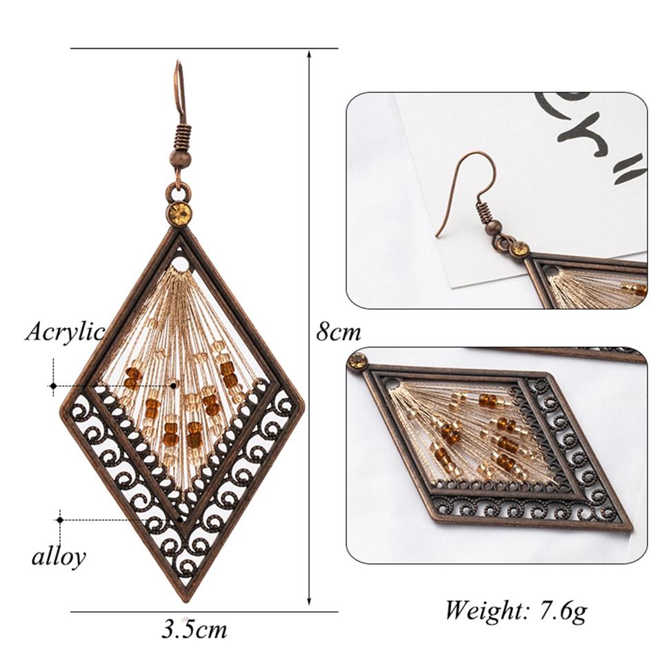 Retro Geometric Thread Drop Earrings Australia Dealbest