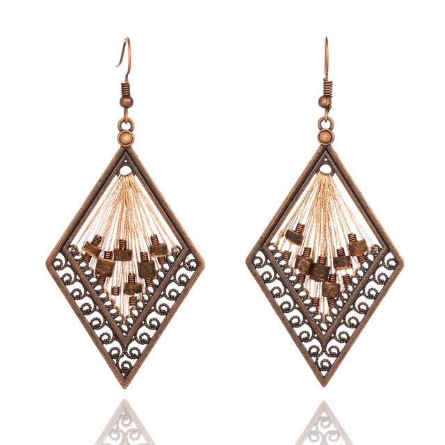 Retro Geometric Thread Drop Earrings Australia Dealbest